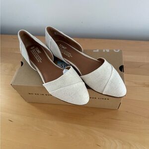 NEW!!  Toms Jutti D’Orsay flats Birch Suede/Natural Hemp Size 9
